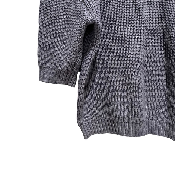 INC International Concepts 3/4 Length Sleeves Chunky Knit Sweater Grey Medium - Picture 2 of 7